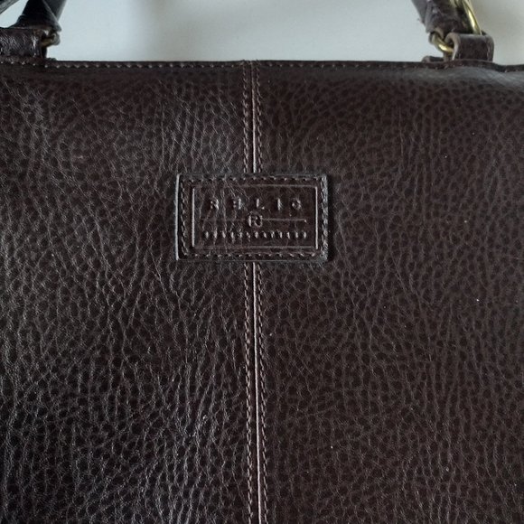 Relic By Fossil Handmade Pebble Leather Brown Satchel Shoulder Bag Purse - Picture 1 of 8